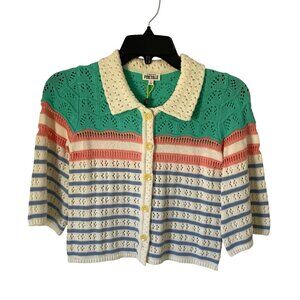 Colorful Knit Cardigan with Stripes